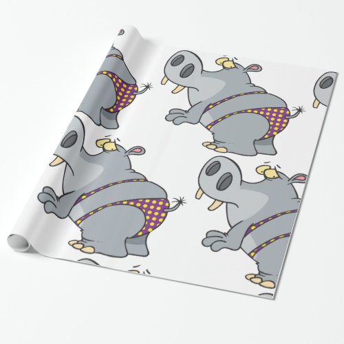 Hippopotamus In A Bikini Wrapping Paper