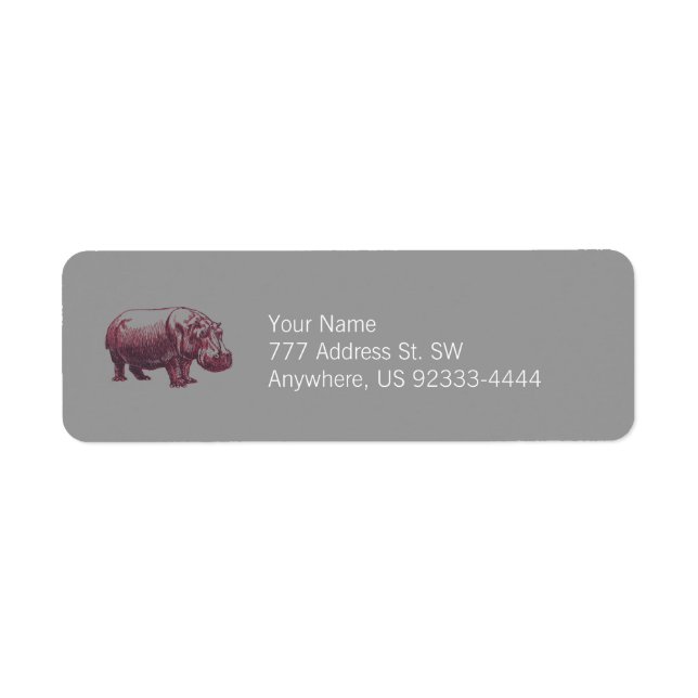 Hippopotamus Label (Front)