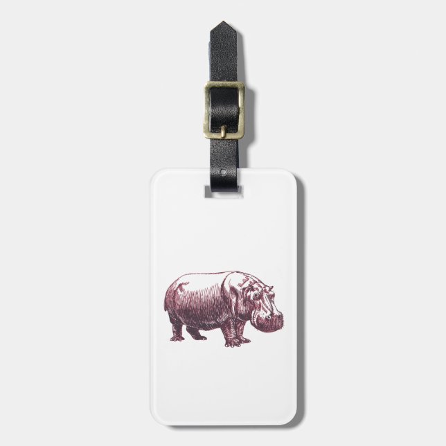 Hippopotamus Luggage Tag (Front Vertical)
