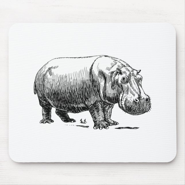 Hippopotamus Mouse Pad (Front)