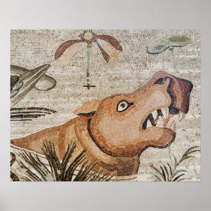 Hippopotamus, Nile mosaic, House of the Faun Poster