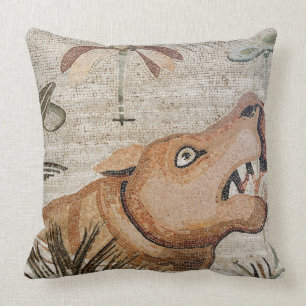 Hippopotamus, Nile mosaic, House of the Faun Throw Pillow