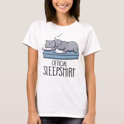 Hippopotamus Official Sleepshirt Funny Hippo Hippo T_Shirt