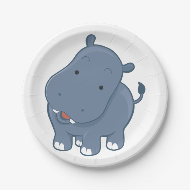 Hippopotamus Paper Plates (Front)