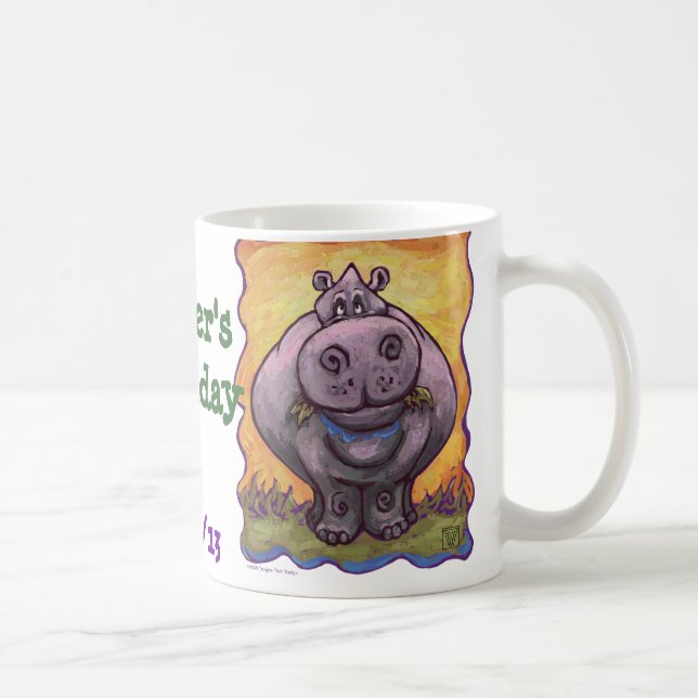 Hippopotamus Party Center Coffee Mug (Right)