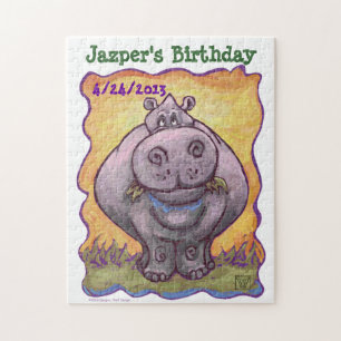 Hippopotamus Party Center Jigsaw Puzzle
