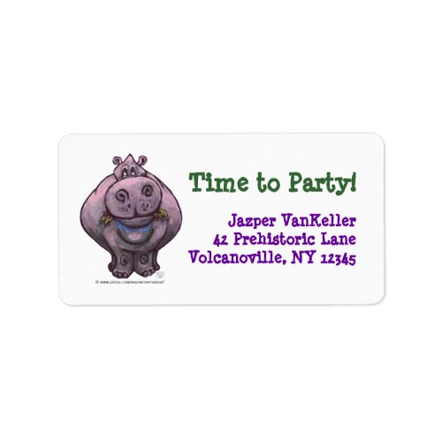 Hippopotamus Party Center Label