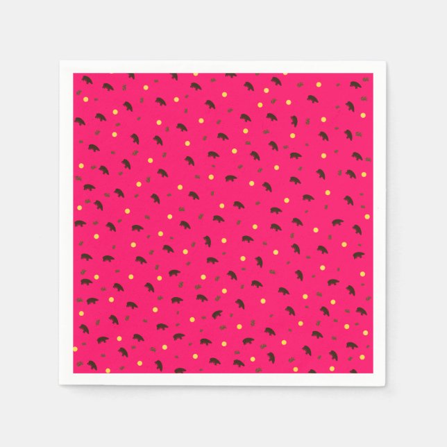 Hippopotamus pattern napkins (Front)