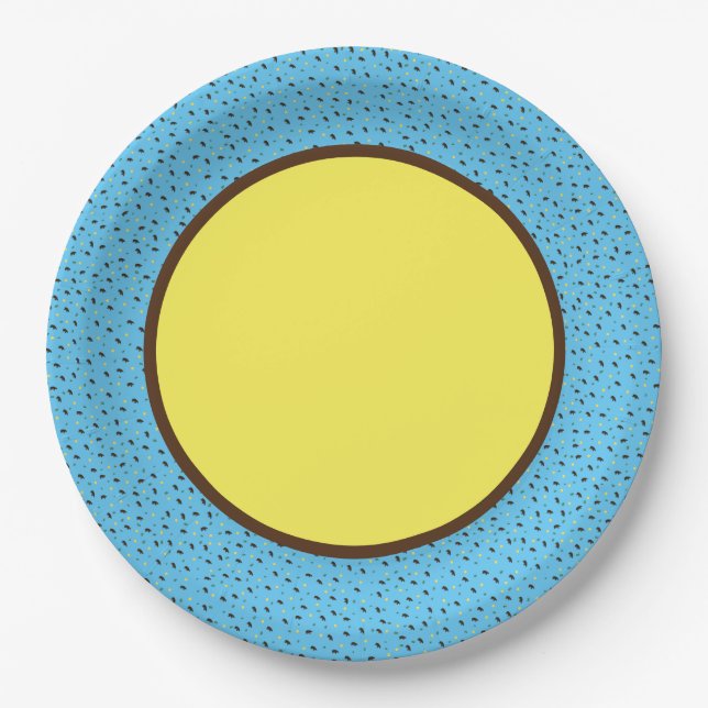 Hippopotamus pattern paper plates (Front)