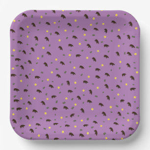Hippopotamus pattern paper plates