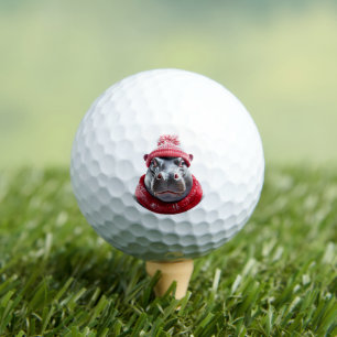 Hippopotamus Scarf and Beany  Golf Balls
