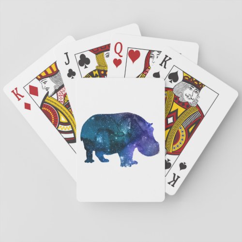 Hippopotamus Silhouette Poker Cards
