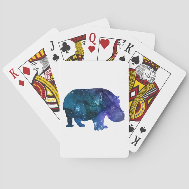 Hippopotamus Silhouette Poker Cards (Back)