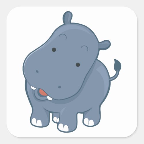 Hippopotamus Square Sticker