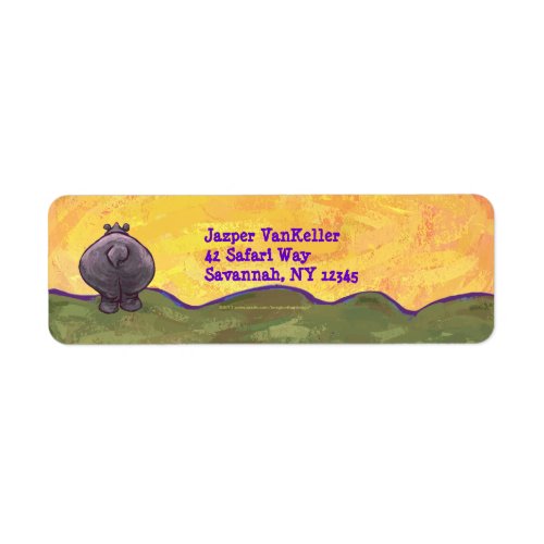 Hippopotamus Stationery Label