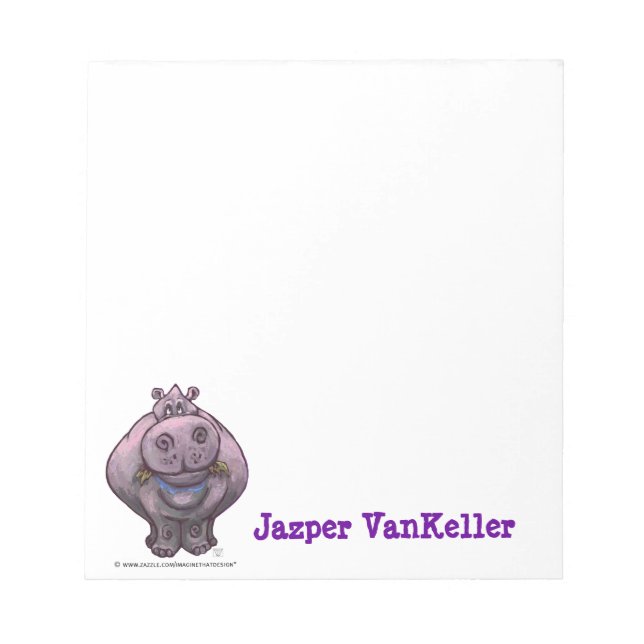 Hippopotamus Stationery Notepad (Front)