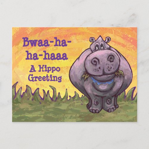 Hippopotamus Stationery Postcard