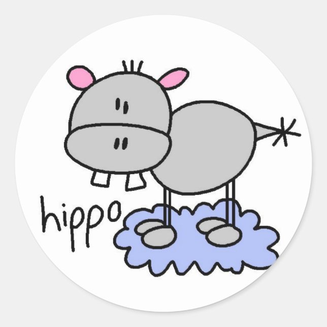 Hippopotamus Stickers Sticker (Front)