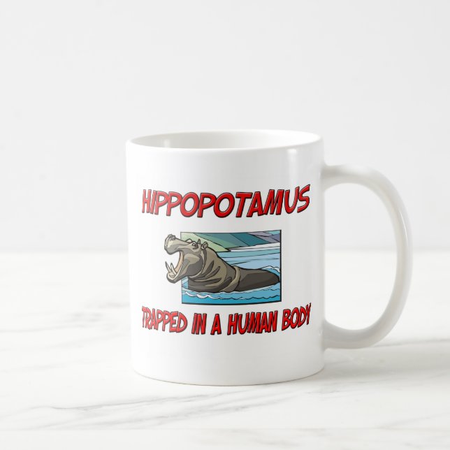 Hippopotamus trapped in a human body coffee mug (Right)