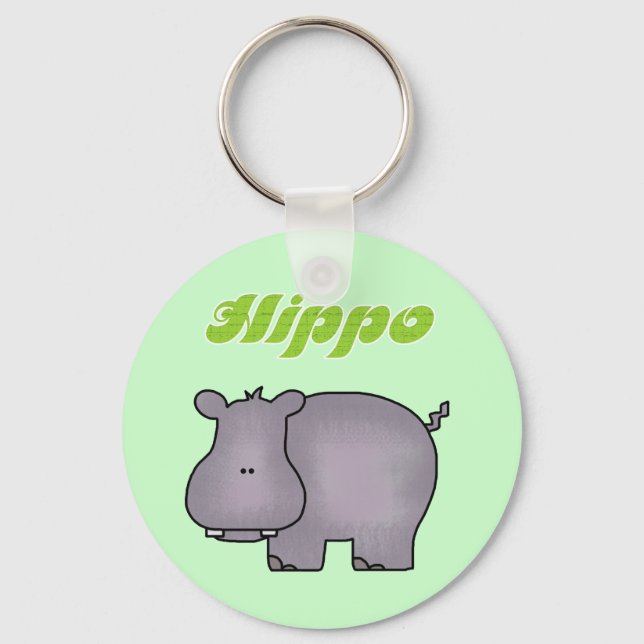 Hippopotamus Tshirts and Gifts Keychain (Front)
