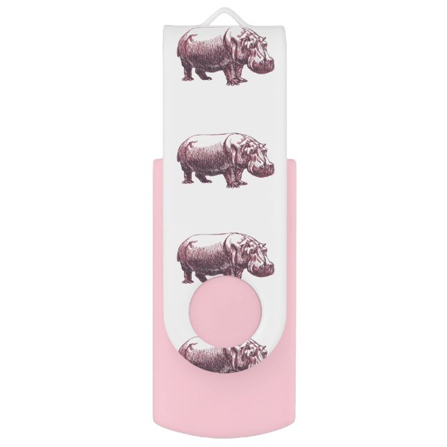 Hippopotamus USB Flash Drive (Front Vertical)