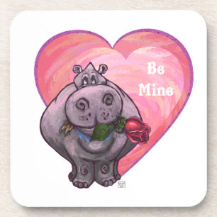Hippopotamus Valentine's Day Coaster