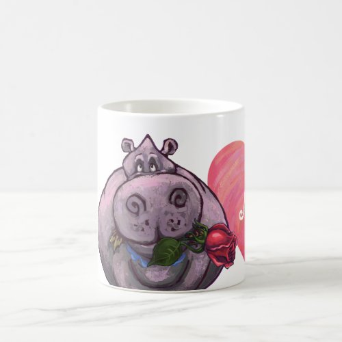 Hippopotamus Valentines Day Magic Mug