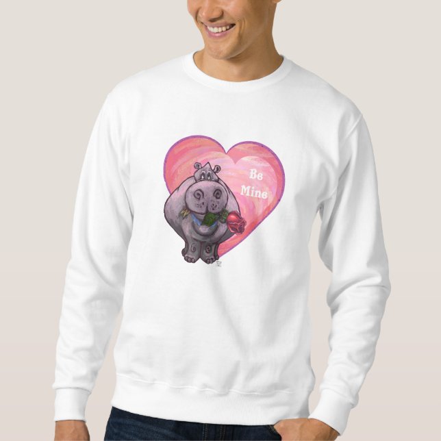 Hippopotamus Valentine's Day Sweatshirt (Front)