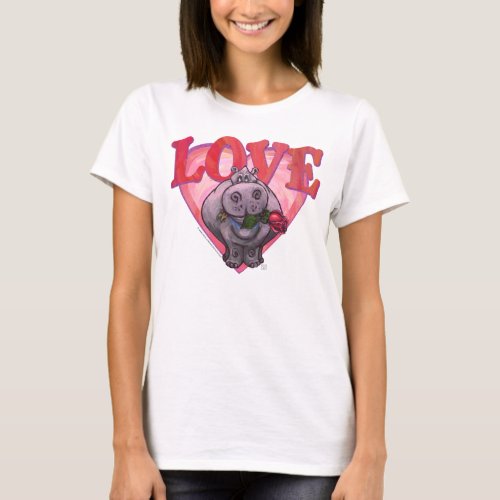 Hippopotamus Valentines Day T_Shirt