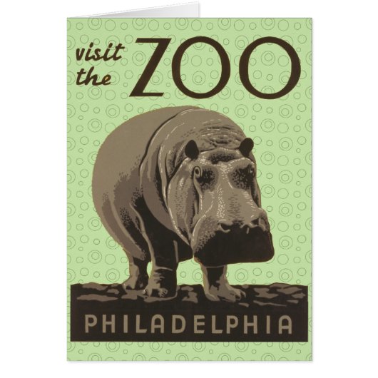 Hippopotamus vintage hippo zoo poster wpa (Front)