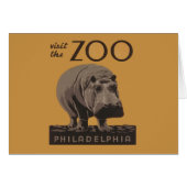 Hippopotamus vintage hippo zoo poster wpa (Front Horizontal)