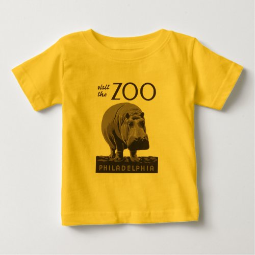 Hippopotamus vintage hippo zoo poster wpa  baby T_Shirt