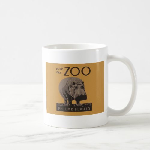 Hippopotamus vintage hippo zoo poster wpa  coffee mug