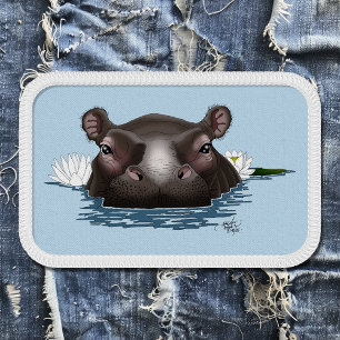 Hippopotamus White Lotus Blue Patch