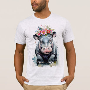 Hippopotamus With A Flower Crown T-Shirt