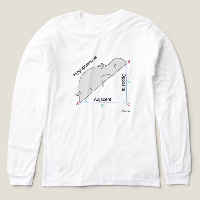 HIPPOPOTENUSE T-shirt by Sandra Boynton Tri-Blend Shirt (Design Front)