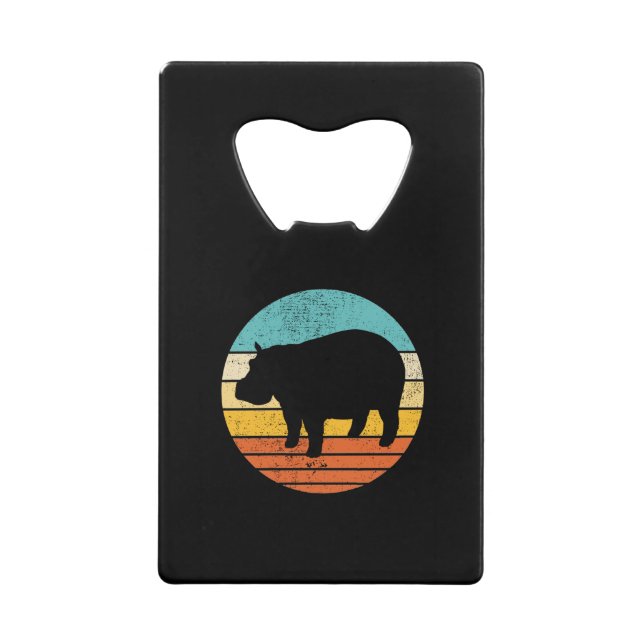 Hippopotomas Retro Sun Credit Card Bottle Opener (Front)