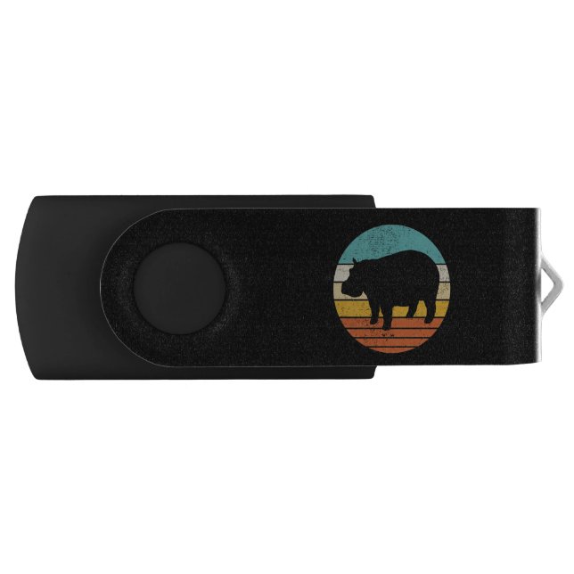Hippopotomas Retro Sun Flash Drive (Front)