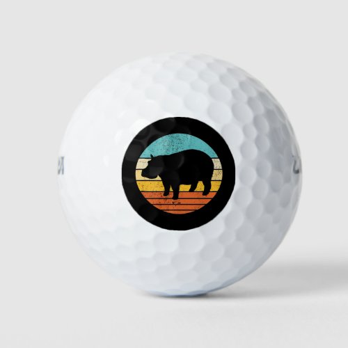 Hippopotomas Retro Sun Golf Balls
