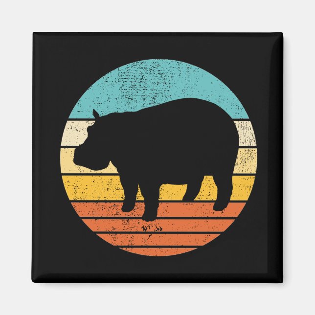 Hippopotomas Retro Sun Magnet (Front)