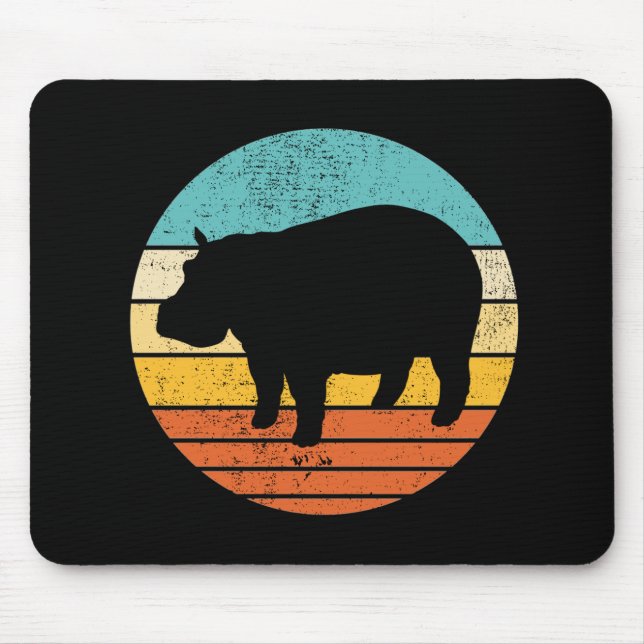 Hippopotomas Retro Sun Mouse Pad (Front)