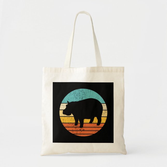 Hippopotomas Retro Sun Tote Bag (Front)