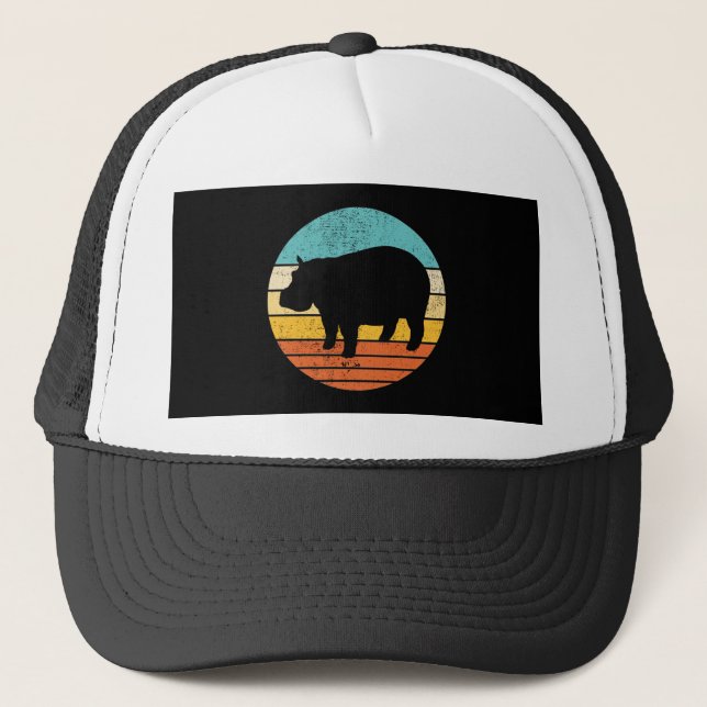 Hippopotomes Retro Sun Trucker Hat (Front)