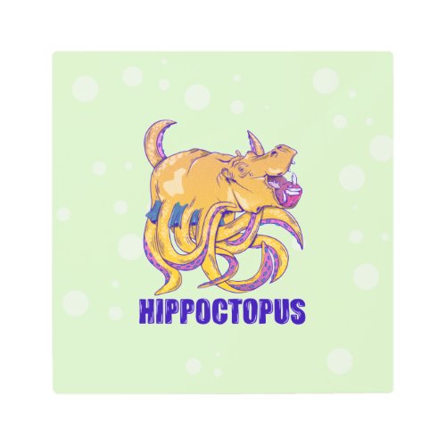 Hippopotomus octpous strange creature metal print