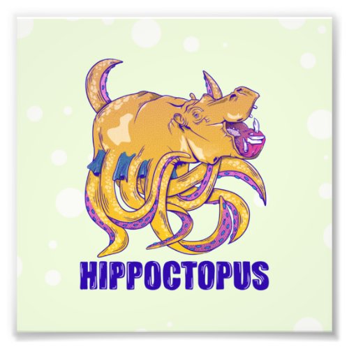 Hippopotomus octpous strange creature photo print