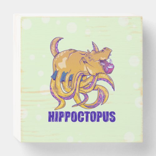 Hippopotomus octpous strange creature wooden box sign