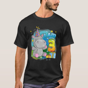 Hippos 3 Years Old Kids 3Rd Birthday Since 2018 Bo T-Shirt