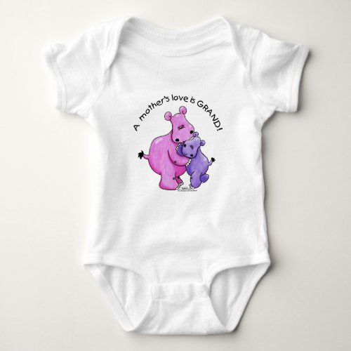 Hippos_A Mothers love is grand Baby Bodysuit