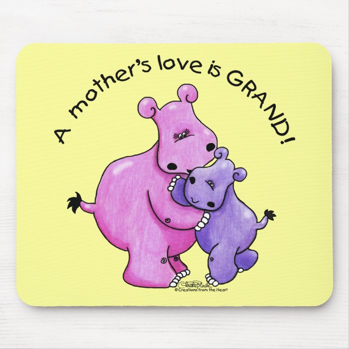 Hippos A Mother's love is grand Mousepad