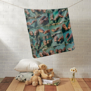 Hippos at Play: A Pond Paradise Baby Blanket